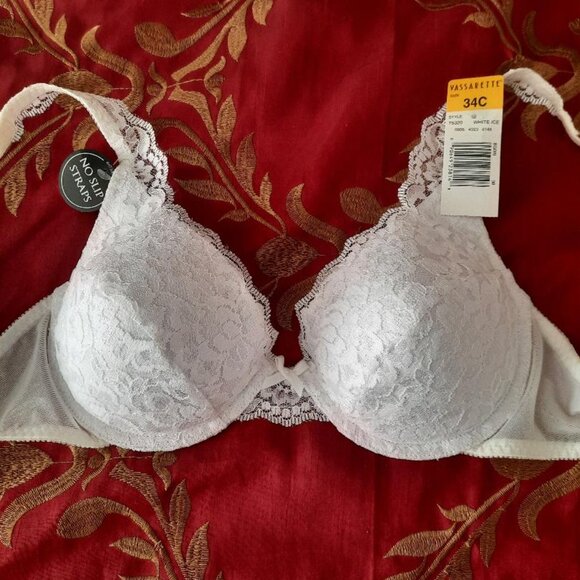 Vassarette White Lace Push Up Bra 34C NEW - Picture 2 of 7